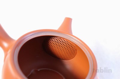 Photo1: Tokoname yaki ware Japanese tea pot morimasa red syudei ceramic tea strainer 360ml