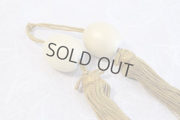 Photo5: Weight for Japanese hanging scroll FUCHIN stone Kutani porcelain gold pearl-like (5)