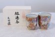 Photo1: Kutani Porcelain Hanazume kumi flower m3 Japanese tea cup (set of 2) (1)