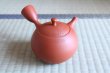 Photo3: Tokoname Japanese tea pot kyusu ceramic strainer Hokuryu round red 300ml (3)