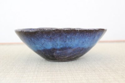 Photo3: Hagi ware Japanese Serving bowl Blue hagi Yuragi W215mm