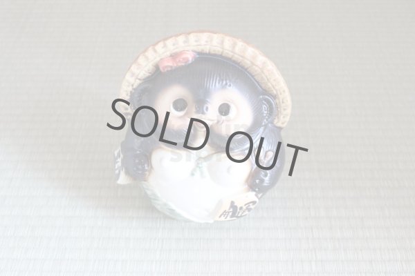 Photo2: Shigaraki pottery Japanese Tanuki Cute Raccoon Dog onegai female H22cm (2)