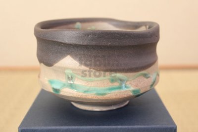 Photo3: Mino ware Japanese matcha tea bowl toku mat shinkai nagasi made by Marusho kiln