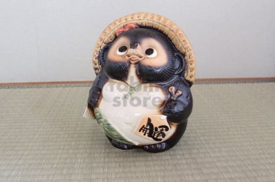 Photo3: Shigaraki pottery Japanese Tanuki Cute Raccoon Dog onegai female H22cm