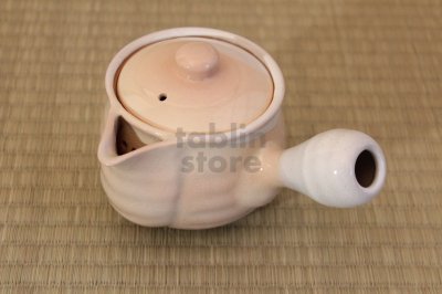 Photo3: Hagi yaki ware Japanese tea pot Hime M kyusu with stainless tea strainer 360ml