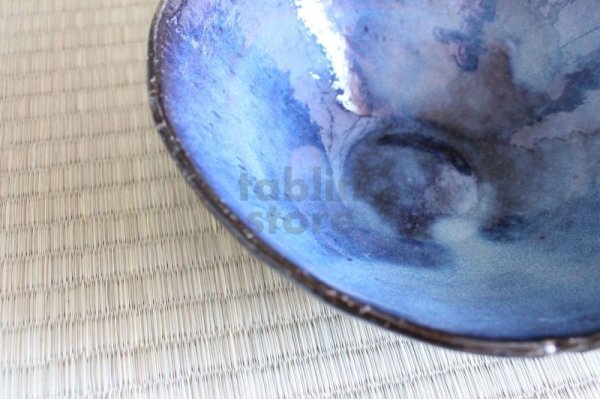 Photo3: Hagi ware Japanese Serving bowl Blue hagi Yuragi W215mm (3)