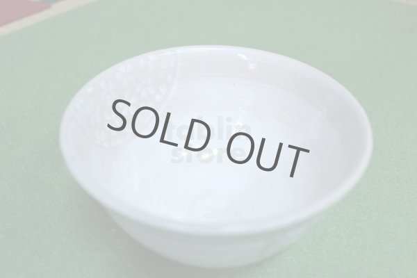 Photo2: Kiyomizu relief cherry red cray  Hiroshi Japanese matcha tea bowl chawan   (2)