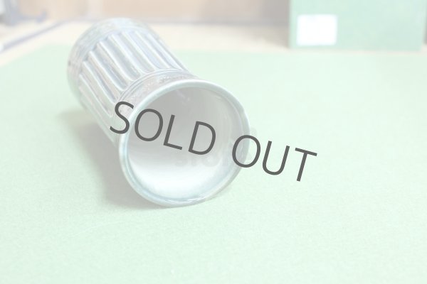 Photo3: Kiyomizu porcelain Japanese vase hanaire Ando shinogi oribe H16cm (3)