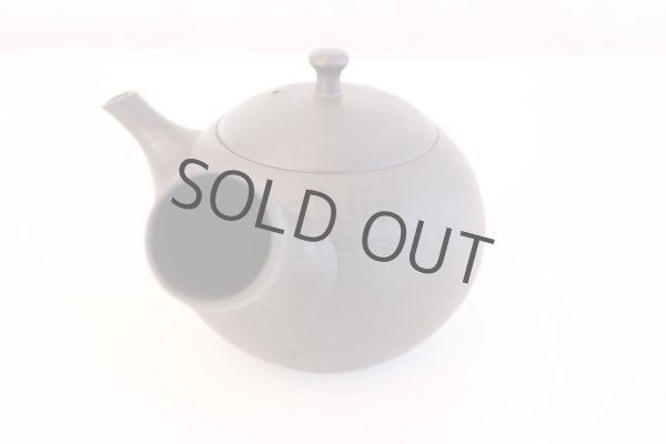 Photo2: Tokoname Japanese tea pot kyusu ceramic strainer Hokuryu round black 300ml (2)