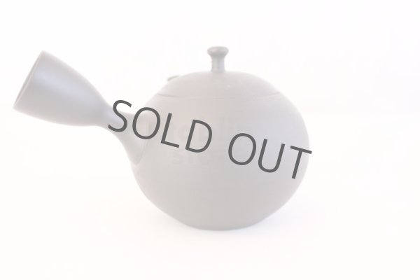 Photo6: Tokoname Japanese tea pot kyusu ceramic strainer Hokuryu round black 300ml (6)