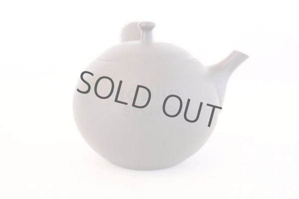 Photo5: Tokoname Japanese tea pot kyusu ceramic strainer Hokuryu round black 300ml (5)