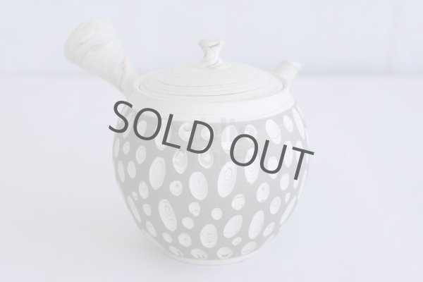 Photo3: Tokoname ware Japanese tea pot kyusu ceramic strainer YT Kenji usumidori 360ml (3)