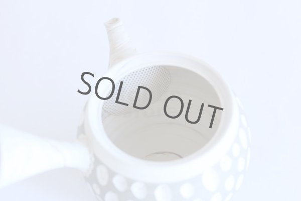 Photo6: Tokoname ware Japanese tea pot kyusu ceramic strainer YT Kenji usumidori 360ml (6)