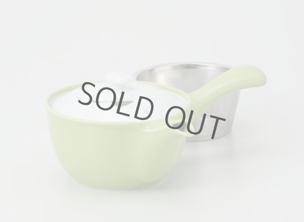 Photo4: Hasami Porcelain Japanese tea pot Kyusu leaf S type strainer green 325ml (4)