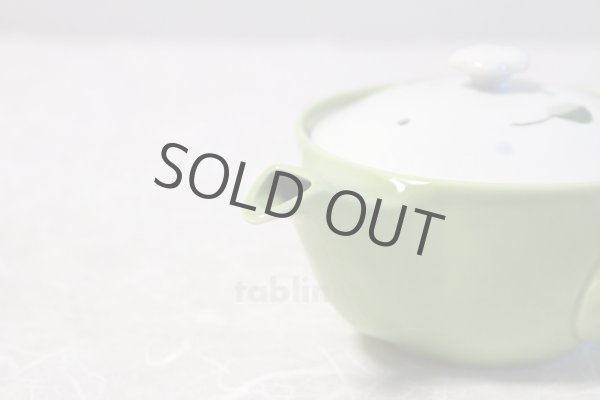 Photo9: Hasami Porcelain Japanese tea pot Kyusu leaf S type strainer green 325ml (9)