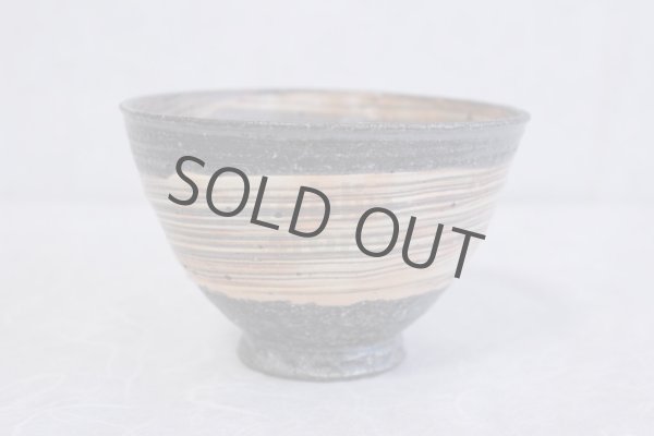 Photo2: Shigaraki pottery Japanese tea bowl Hakeme tate Wan chawan Matcha Green Tea  (2)