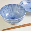 Photo2: Japanese Rice Soup Noodle bowl Mino ware Togusa line blue D146mm H74mm (2)