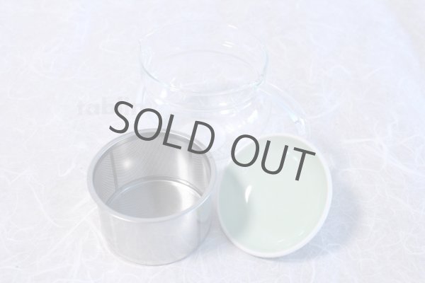 Photo3: Hasami Porcelain Glass Japanese tea pot Aura S type strainer green 375ml (3)