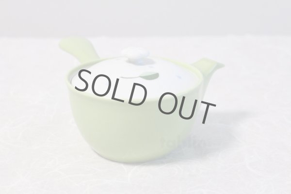 Photo2: Hasami Porcelain Japanese tea pot Kyusu leaf S type strainer green 325ml (2)