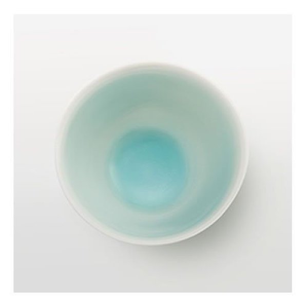 Photo6: Hasami ware Japanese Sake bottle and Sake cup set Seiji light blue glaze (6)
