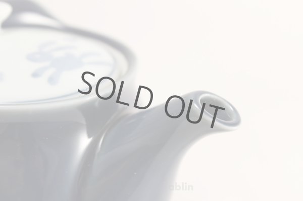 Photo5: Arita yaki ware rabbit ultramarine Japanese tea pot 450ml (5)