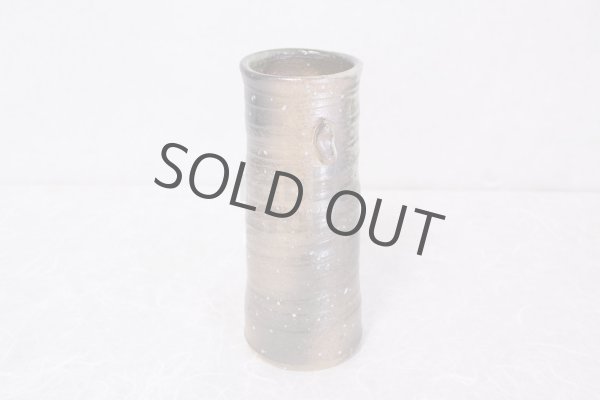 Photo6: Shigaraki pottery Japanese small vase bidoro mimi tu H20cm (6)