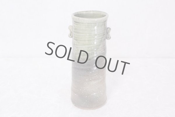 Photo3: Shigaraki pottery Japanese small vase bidoro mimi tu H20cm (3)
