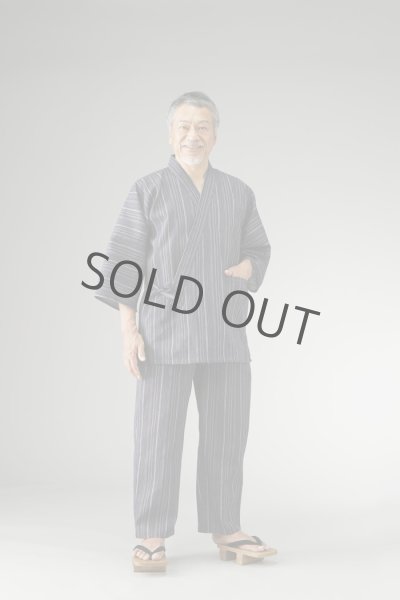 Photo6: Japanese Separated Kimono traditional style SAMUE for men shijira set of 2  (6)