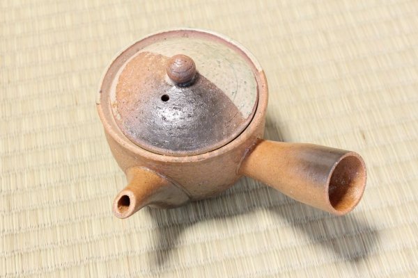 Photo10: Shigaraki Japanese tea pot kyusu midori mame pottery tea strainer 230ml (10)