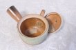 Photo6: Shigaraki Japanese tea pot kyusu midori mame pottery tea strainer 230ml (6)