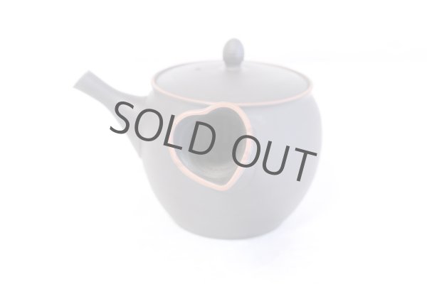 Photo6: Tokoname Japanese tea pot kyusu Yukitaka heart-shaped ceramic tea strainer 230ml (6)