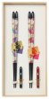 Photo1: Japanese lacquer urethane sakura botan wooden chopsticks & rest Gift set (1)