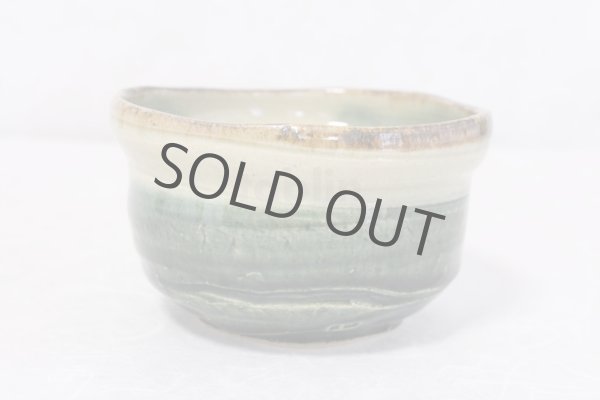 Photo1: Mino yaki ware Japanese tea bowl Oribe kasumi chawan Matcha Green Tea (1)