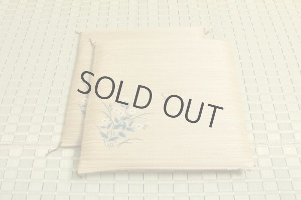 Photo8: Japanese rush grass floor pillow cushion zabuton flower psdik br 55 x 55cm (8)