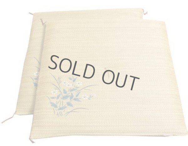 Photo6: Japanese rush grass floor pillow cushion zabuton flower psdik br 55 x 55cm (6)