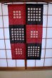 Photo9: Kyoto Noren SB Japanese batik door curtain Koshi Check black red 88cm x 150cm (9)