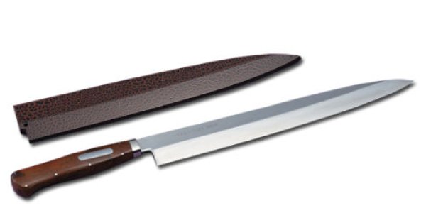 Photo1: SAKAI TAKAYUKI Japanese knife INOX Sugihara model western style Sashimi Yanagiba with scheide (1)