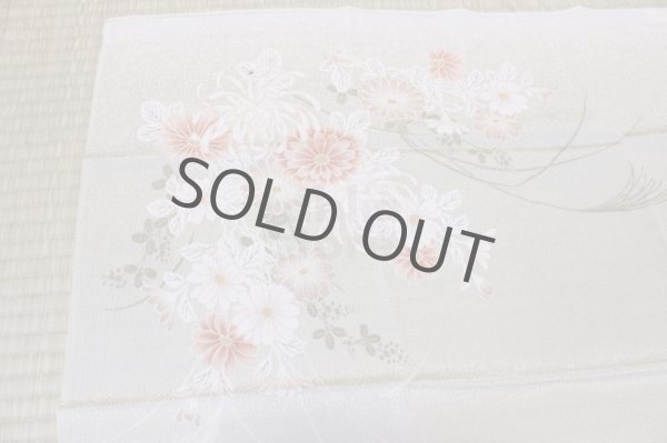 Photo3: Furoshiki Japanese fabric wrapping cloth kiku chrysanth rayon green 700mm (3)