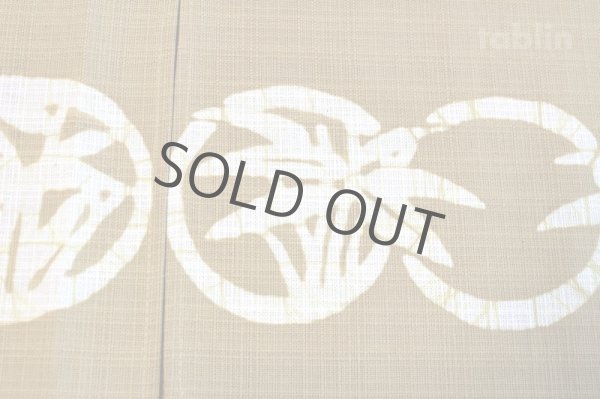 Photo7: Kyoto Noren SB Japanese batik door curtain Take Bamboo beige 82cm x 26cm (7)