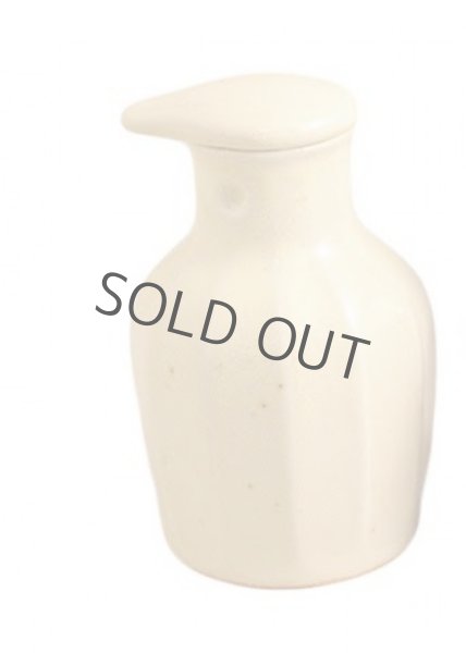 Photo1: Arita imari sd Porcelain Japanese soy sauce bottle  white mat mentori 100ml (1)