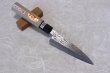 Photo3: Okeya Yasuki white-2 steel Japanese Wa Petty hammered Knife single edged (3)