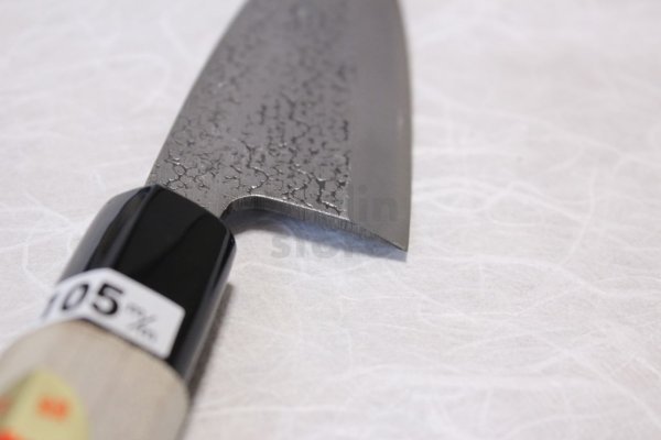 Photo4: Okeya Yasuki white-2 steel Japanese Small Deba hammered Knife any size (4)