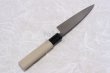 Photo5: Okeya Yasuki white-2 steel Japanese Wa Petty hammered Knife single edged (5)