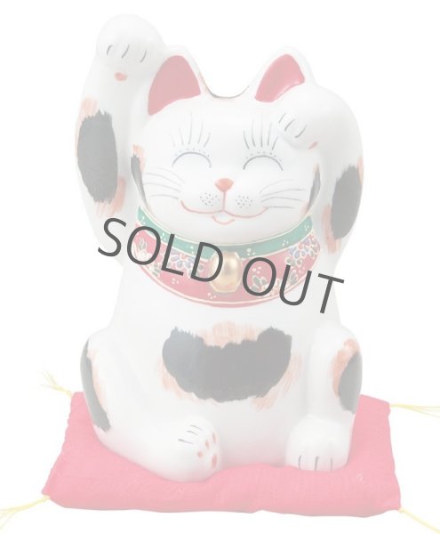 Photo4: Japanese Lucky Cat Kutani Porcelain Maneki Neko mike ryote H18cm (4)