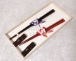Photo5: Hexagonal Conjugal Japanese lacquer chopsticks & rest Gift set (5)