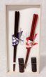 Photo6: Hexagonal Conjugal Japanese lacquer chopsticks & rest Gift set (6)