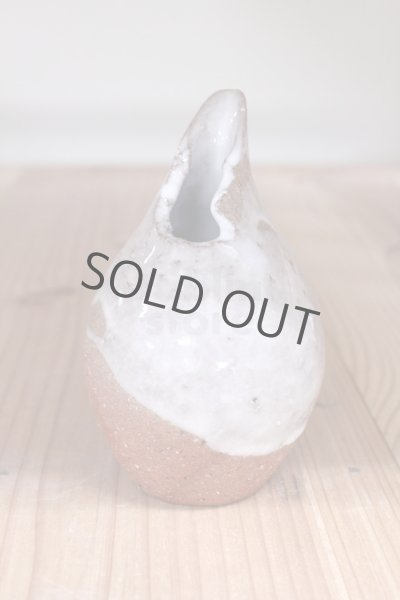 Photo6: Bizen ware pottery Sake bottle tokkuri white glaze kiri Tomoyuki Oiwa 300ml (6)