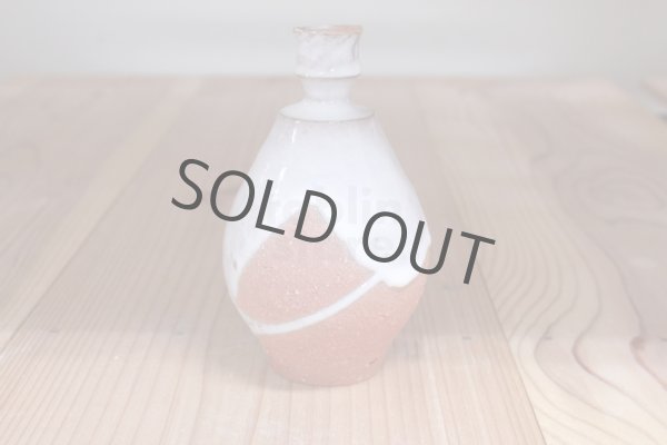 Photo2: Bizen ware pottery Sake bottle tokkuri white glaze Tomoyuki Oiwa 350ml (2)