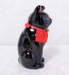 Photo6: Japanese Lucky Cat Tokoname ware YT Porcelain Maneki Neko slim black H25cm (6)