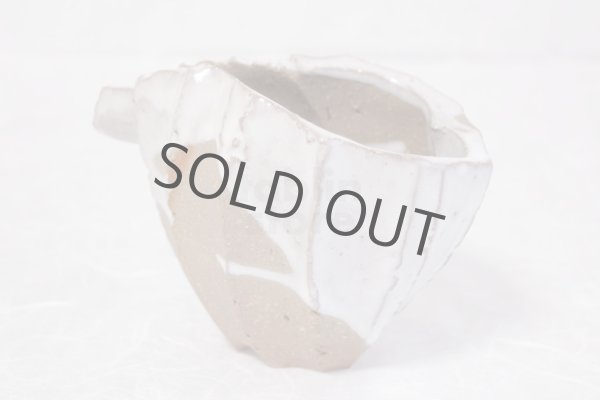 Photo3: Bizen ware pottery Sake bottle reishu white glaze Tomoyuki Oiwa 250ml (3)